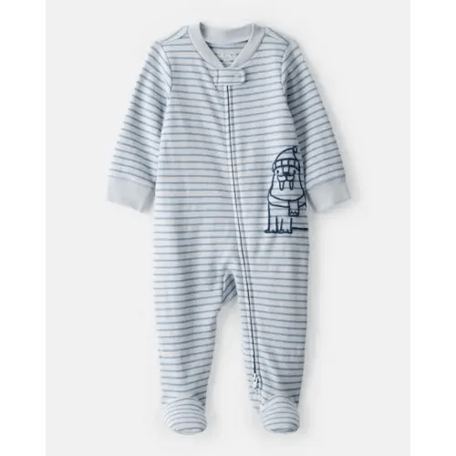 Baby Boy Walrus 100% Cotton Long-Sleeve Snug Fit Sleep & Play Pajamas - Blue | Carter's