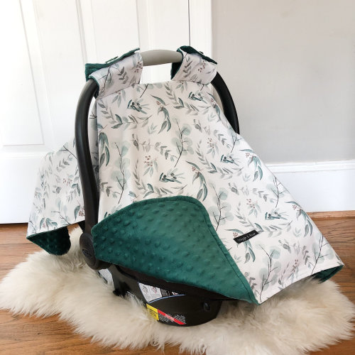 Eucalyptus Nature | Baby Car Seat Canopy, Infant Car Seat Cover, Carseat Cover, Baby Handmade Gift New Mom, Car Seat Tent, Personalized Gift