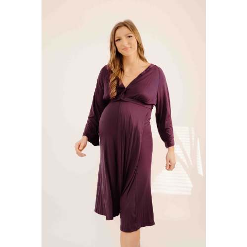 Amelia Labor & Postpartum Gown in Plum – Lila