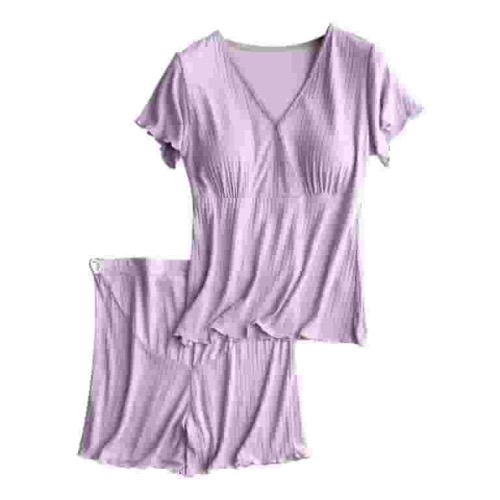 yievot Women's Maternity Nursing Pajama Set Breastfeeding Sleepwear Set Short Sleeve Top & Shorts Pregnancy PJS