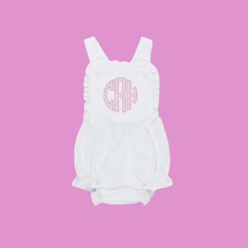 Baby Bubble Sunsuit | Custom Embroidered Monogram