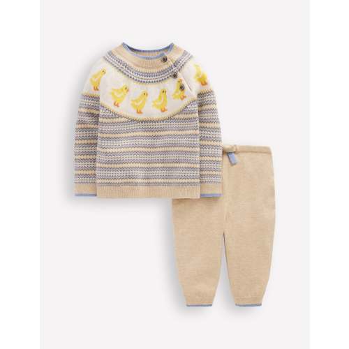 Fair Isle Knitted Play Set-Oatmeal Marl Chicks