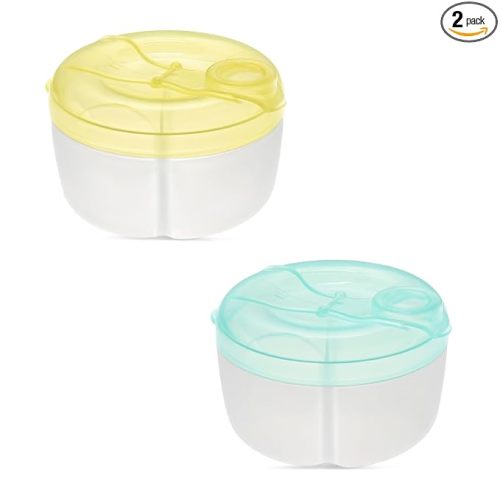 Accmor Baby Formula Dispenser On The Go, Formula Container to Go, Non-Spill Rotating Three-Compartment Formula Dispenser and Snack Storage Container for Infant Toddler Traveling