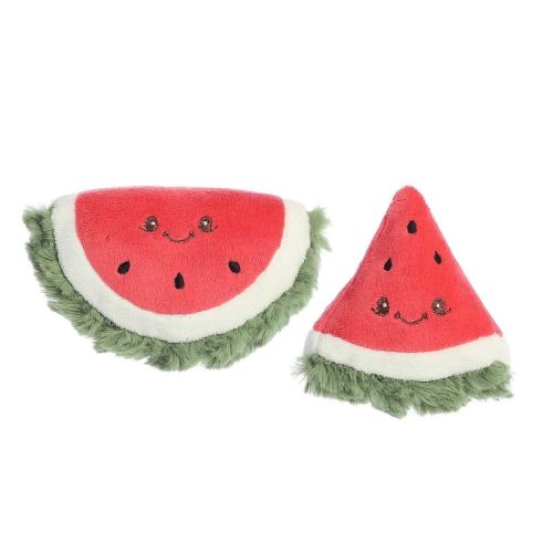 ebba Mini Watermelon Rattle & Crinkle Set Precious Produce Adorable Baby Stuffed Animal Red 4"
