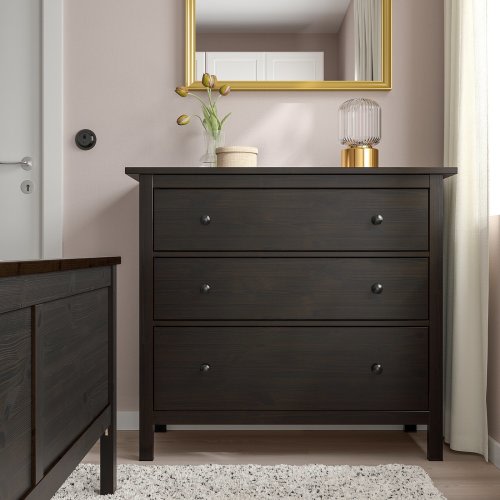 HEMNES 3-drawer dresser - black-brown 42 1/2x37 3/4 "