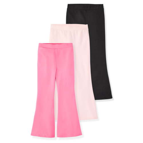 Garanimals Newborn Baby Girl Cotton Pull-On Flare Leggings, 3-Pack, 0M–12M