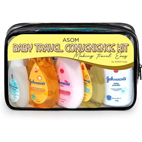 Baby Bath Essentials Travel Kit – Bedtime Soap Shampoo Lotion Wipes Rash Cream & Moisturizer – TSA Compliant All in One Baby Toiletries for Hassle-Free Travel.