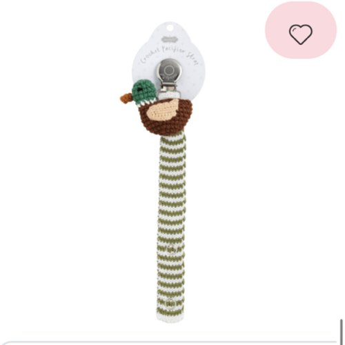 Crochet Duck Pacy Clip | Pacifier Holder for Babies | Mud Pie