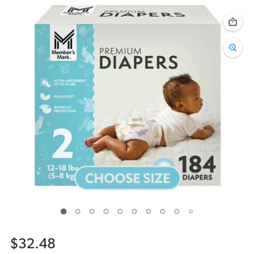 Member's Mark Premium Baby Diapers, Sizes Newborn - 8 - Samsclub.com