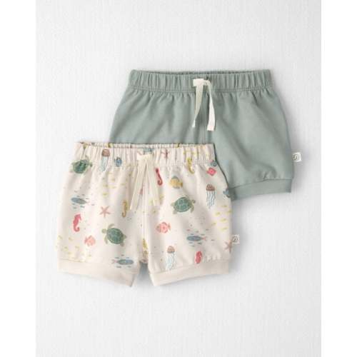 Baby Girl 2-Pack Organic Cotton Shorts in Under the Sea - Little Planet | Carter's