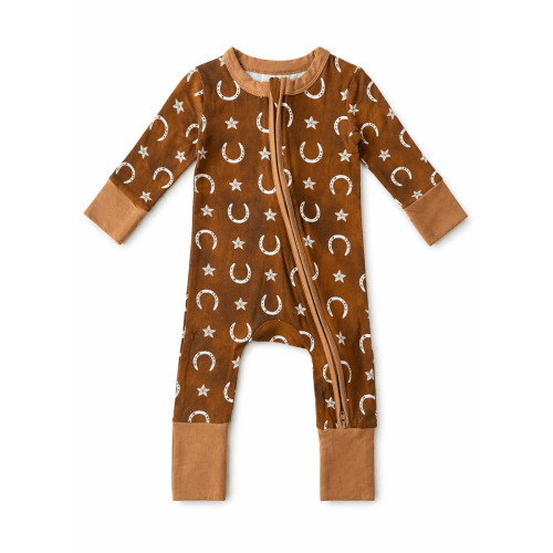 Western Cowboy Rusty Horseshoe Bamboo Zip Romper | Soft & Breathable – SpearmintLOVE