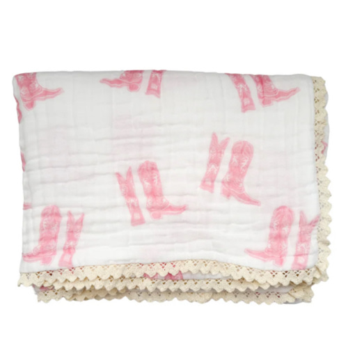 Gauze Lace Blanket | Pink Cowgirl Boots – Little and Fern