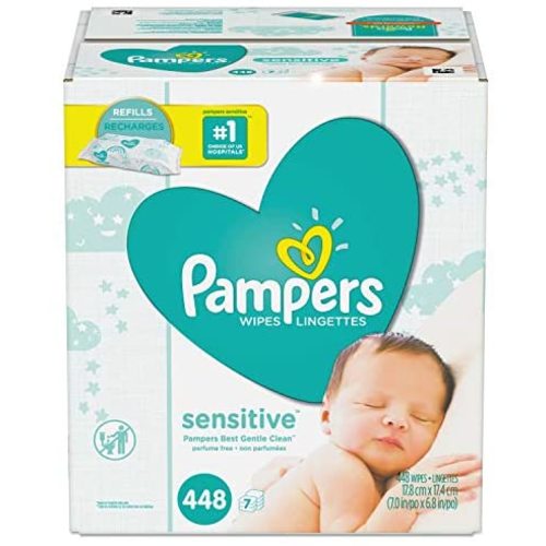 Pampers Baby Wipes Sensitive Perfume Free 7X Refill Packs (Tub Not Included) 448 Count