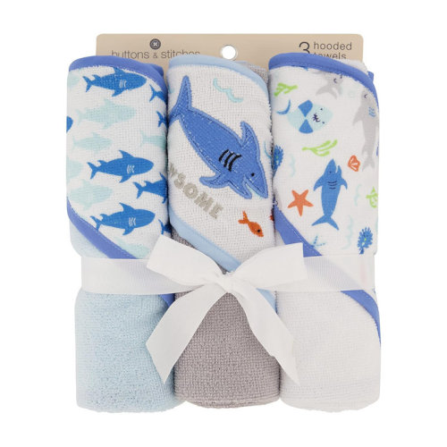 Sunside Sails Baby 3 Pack Hooded Towels - Jawsome | Wayfair