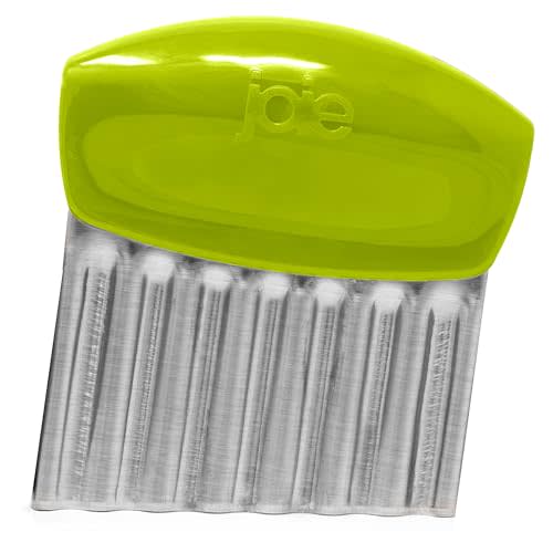 Joie Crinkle Cutter Knife, Wavy Slicer for Potatoes, Vegetables and Fruits, Great for Kids First Cutting Tool, Fun Kitchen Gadget, Stainless Steel, BPA-Free, Colors May Vary