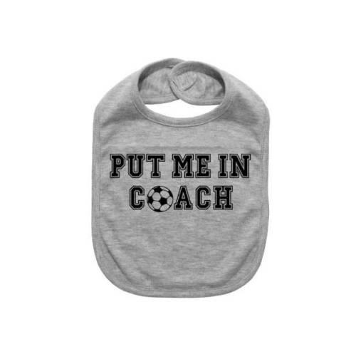 Baby Soccer Bib, Put Me In Coach, Newborn Bib, Soccer Apparel, Infant Futbol Bibs, Cute Baby Clothes, Baby Shower Gift, Futbol Bibs, Newborn