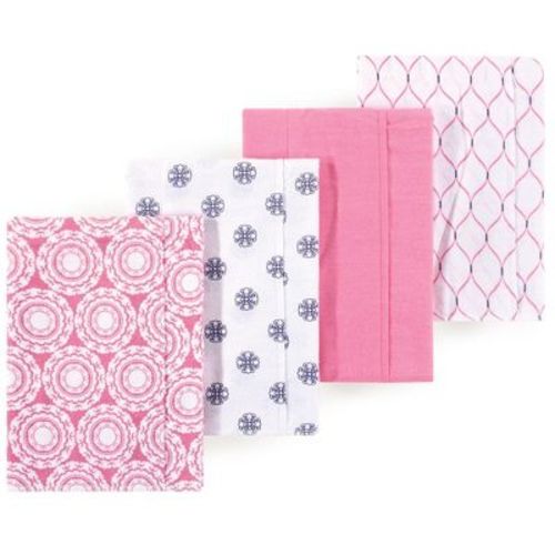Luvable Friends Hudson Baby Flannel Burp Cloths 4pk, Pink Medallion