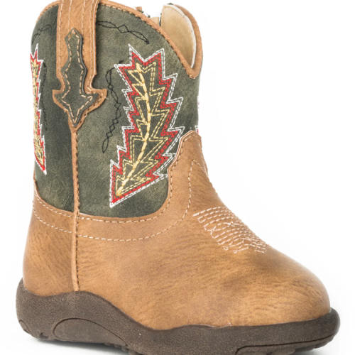 Infant Boys Tan Vamp Green Shaft With Arrow Emb Cowbaby
