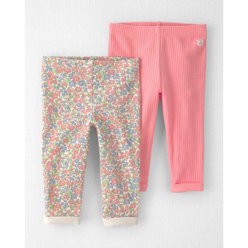 3M Baby Girl 2-Pack Organic Cotton Rib Leggings - Little Planet | Carter's
