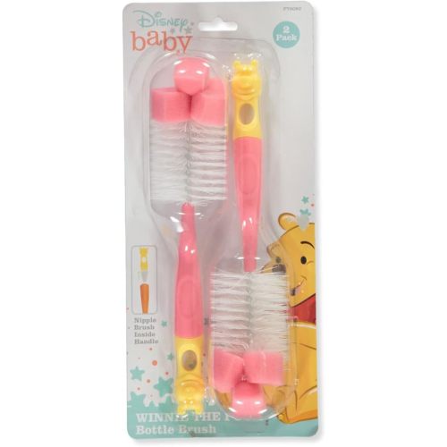 Disney Winnie The Pooh 2-Pack Bottle Brushes - Pink, one Size