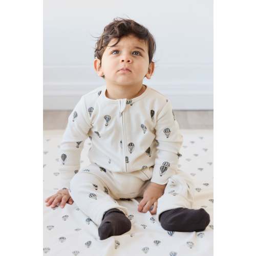 Organic Cotton Reese Zip Onepiece - Montgolfiere Cloud