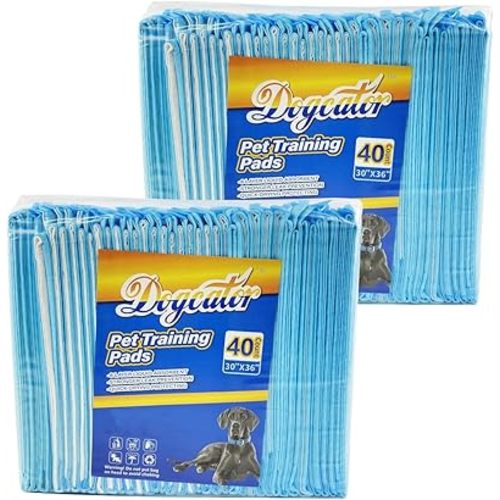 Dogcator Dog Pee Pads Extra Large 80 Count, Thicken Dog Training Pads 30"x36", Puppy Pee Sheets XL for Indoor, Outdoor Use, Heavy Absorbent Disposable Underpads, Blue