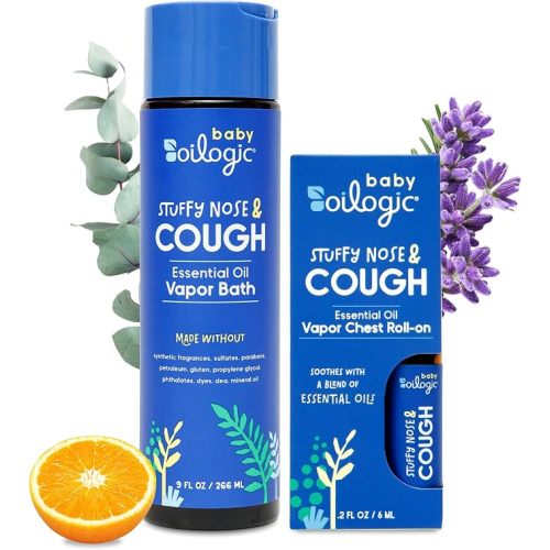 Oilogic Stuffy Nose & Cough, Vapor Bath & Essential Oil Roll-On