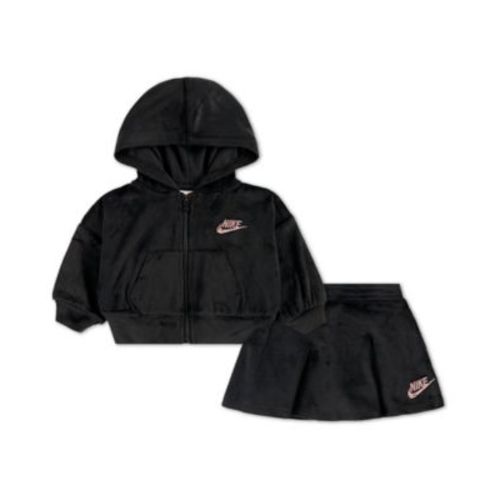 Baby Girls' Velour Long-Sleeve and Skirt Scooter, 2-Piece Set