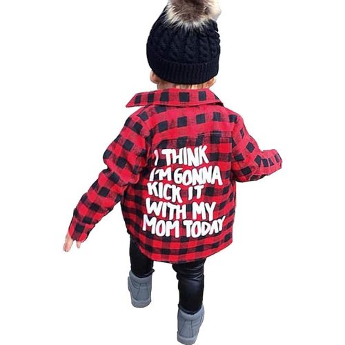 Toddler Long Sleeve Shirt Baby Boy Girl Plaid Top for Toddler Spring Winter Coat for Kid