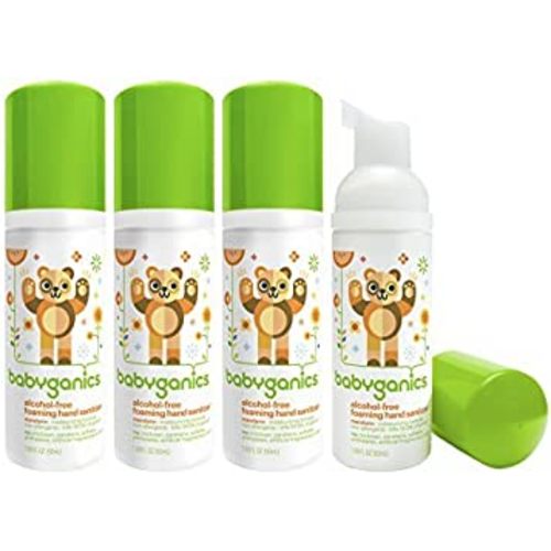 Babyganics Alcohol-free Foaming On-The-Go Hand Sanitizer Bundle - 4 Items: Mandarin 50 ml Bottles