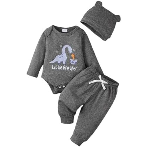 SUNNY PIGGY Baby Boy Clothes Newborn Infant Boys Outfits Romper Hat Pants 3PC Set 0-3 3-6 6-12 12-18 Month Clothing Gift