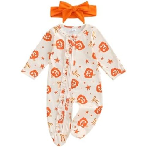 Halloween Newborn Baby Girl Clothes Infant Long Sleeve Romper Jumpsuit Bodysuit Christmas Outfits