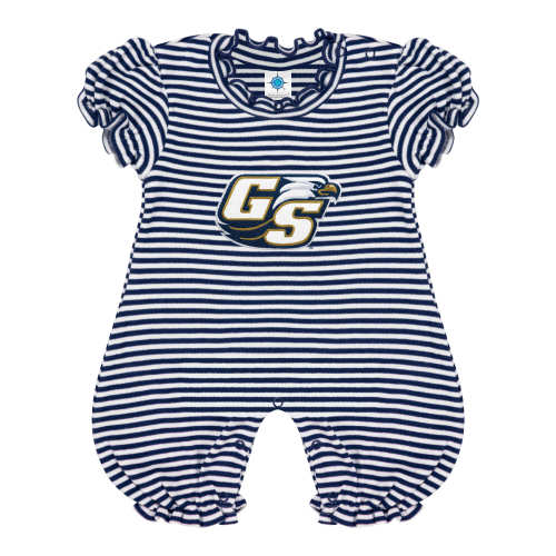 Georgia Southern Eagles Stripe Puff Sleeve Romper | College Baby