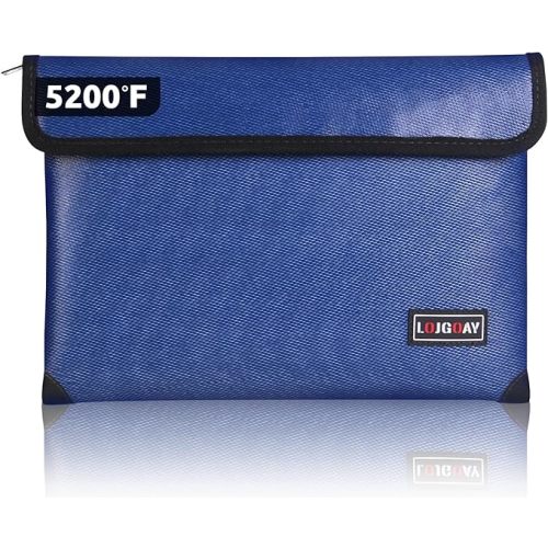 Fireproof Document Bag - with 5200°F Heat Insulated, Waterproof Fireproof Bag with Zipper, 8 Layers of Functional Materials, Fireproof Money Bag for Cash/Documents/Valuables, Fire bag 11"x7.7"