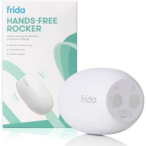 Frida Baby Hands-Free Rocker Device with 5 Vibration Levels, Universal Stroller Accessories, Rechargeable for Cribs & Strollers, Water-Resistant Baby Soother