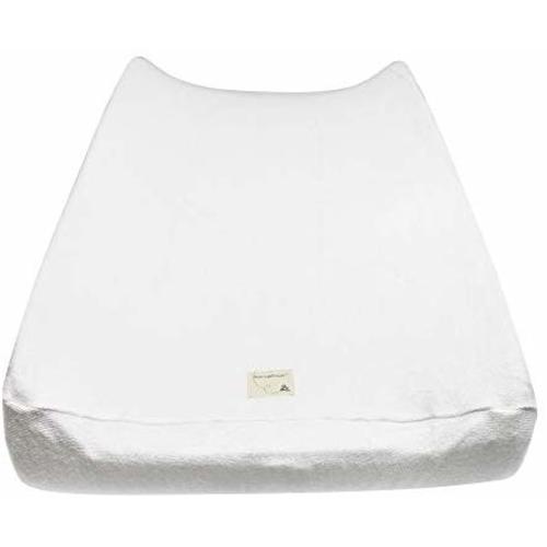 Burt's Bees Baby - Changing Pad Cover, Knit Terry, 100% Organic for Standard 16 x 32 Inch Changing Pad (Cloud) - Terrycloth Knit - Cloud White
