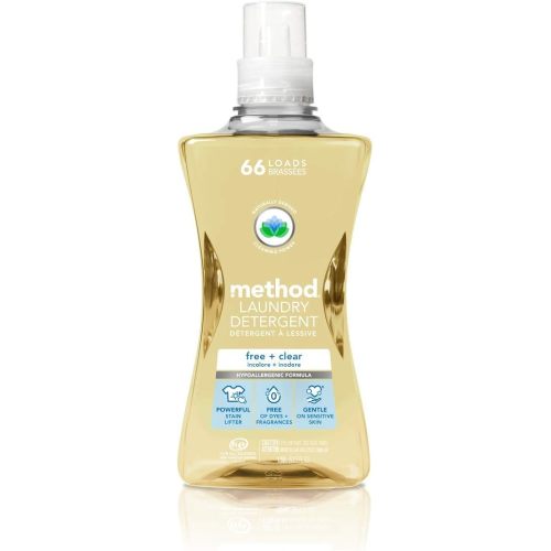 Method Concentrated Laundry Detergent, Free + Clear, 53.5 Fl Oz (Pack of 4), 66 Loads
