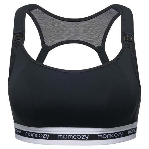 Momcozy Nursing Bras for Breastfeeding, FB015 Low-Impact Nursing Sports Bra Support Maternity Pregnancy Padded Wireless Bra