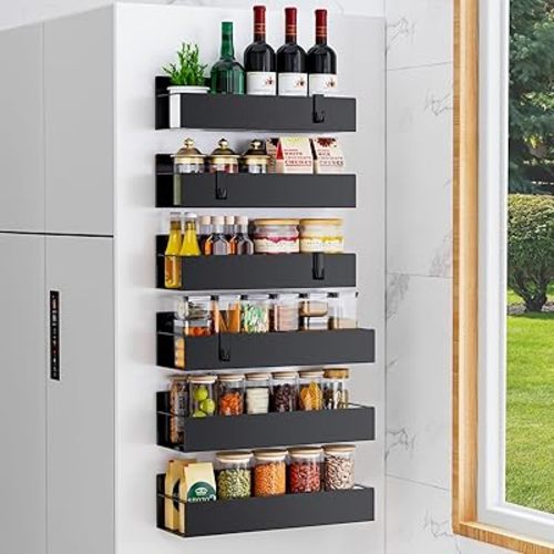 6 Pack Magnetic Spice Rack Organizer Storage for Refrigerator and Oven, Fridge Organizers and Shelf