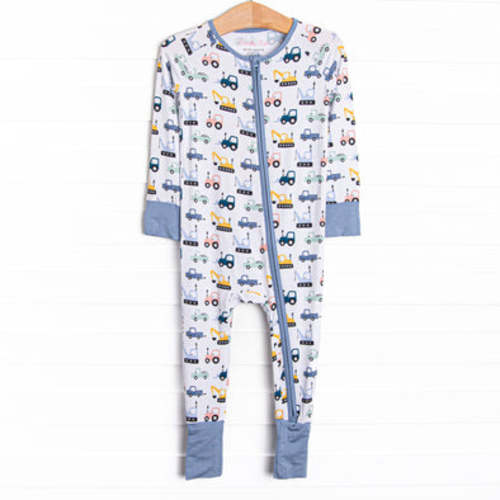 Road Work Rush Bamboo Zippy Pajama, Blue – Stitchy Fish