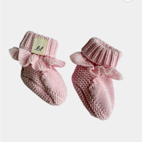 Classic Ruffle Booties - Powder Pink
