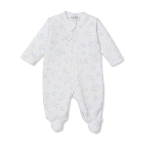 Cheerful Goodnight Blue Jacquard Zip Footie