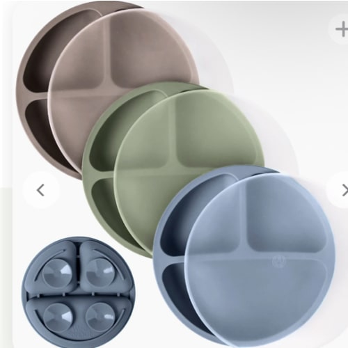 Silicone Suction Plates – Set of 3 (Lid Option Available)