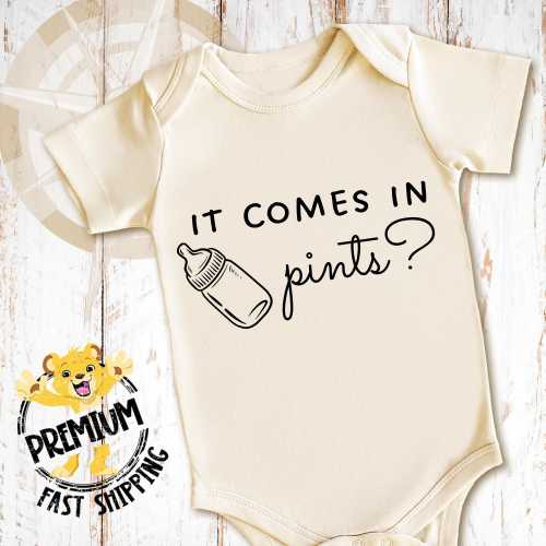 It Comes In Pints? Onesie® - 100% Cotton - Nerdy Book Lover Baby Outfit - Natural Or White - 2698