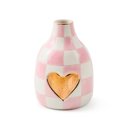 Rosy Check Short Heart Vase