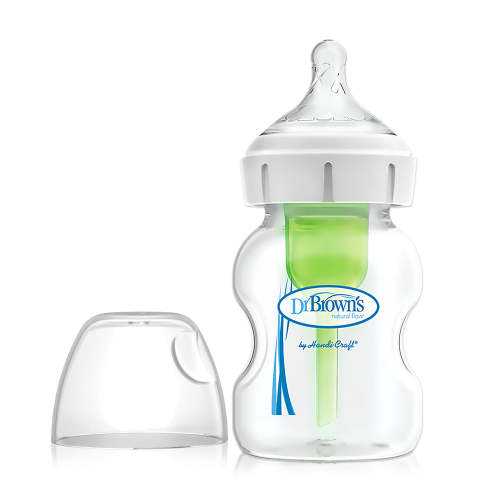 Dr Brown's Glass Anti Colic Wide Neck Bottle with Level 1 Teat, 150ml - 2pack
