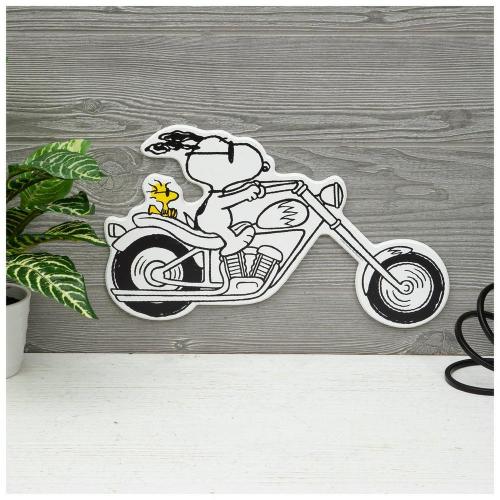 Snoopy On Motorcycle Wood Wall Decor
