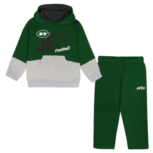 New York Jets Outerstuff Toddler Lineman Fleece Hoodie & Pants Set - 4T