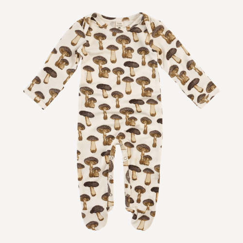 long sleeve lap neck footie | neutral fungi | bamboo – kate quinn