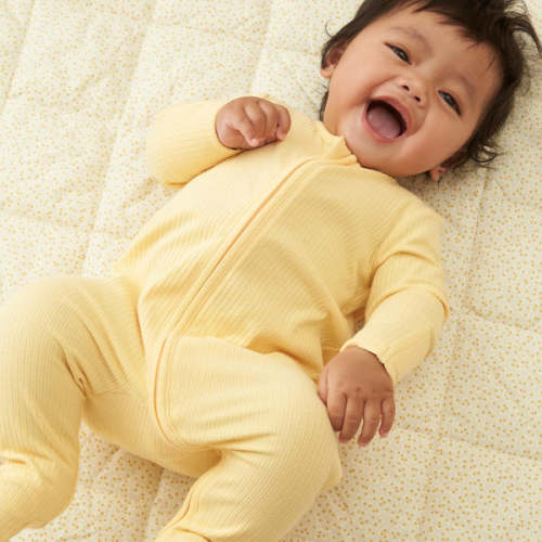 Ribbed Clever Zip Footed Baby Pajamas Ribbed Sage / Newborn